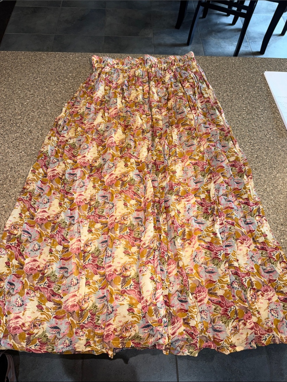 Avant Garde Vintage Floral Maxi Skirt